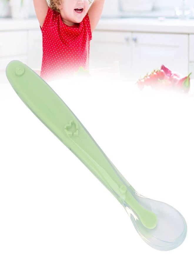 Worem Baby Feeding Spoon, Baby Spoon High Elastic Silicone Full Wrap Design Food Grade Silicone for Baby(Green) - Image 2